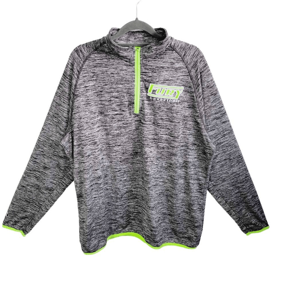 Holloway Women's Quarter Zip Fury Basketball Sweater Gray Size XL